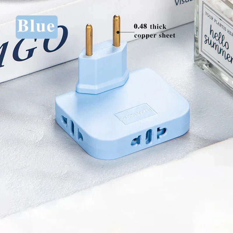 EU Extension Plug Electrical Adapter 3 in 1 Adaptor 180 Degree Rotation Adjustable for Mobile Phone Charging Converter Socket