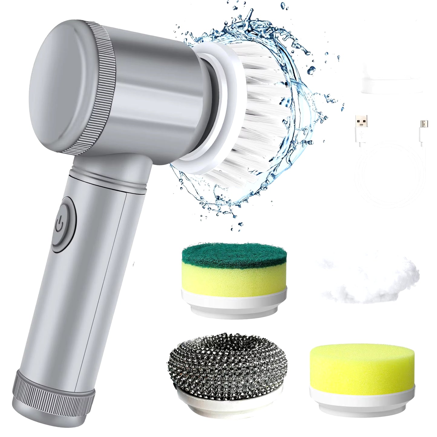 Xiaomi 5 in 1 Powerful Electric Cleaning Brush Spin Scrubber Brush Deep Cleaning with 5 Replaceable Heads for Bathroom Kitchen